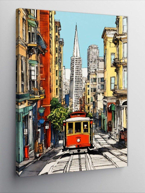 Kanvas Tablo Tramvay Ve Şehir