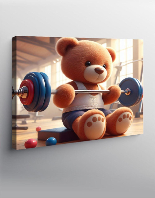 Kanvas Tablo Spor Yapan Ayıcık
