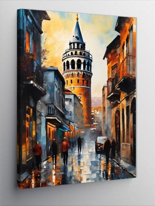 Kanvas Tablo Yağlı Boya İstanbul Galata Kulesi