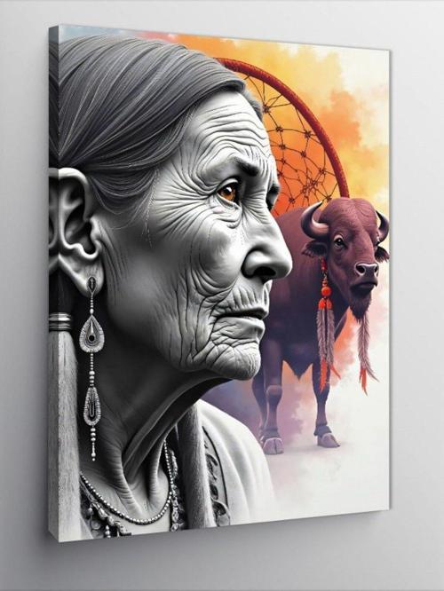 Kanvas Tablo Yaşlı Kadın Portresi