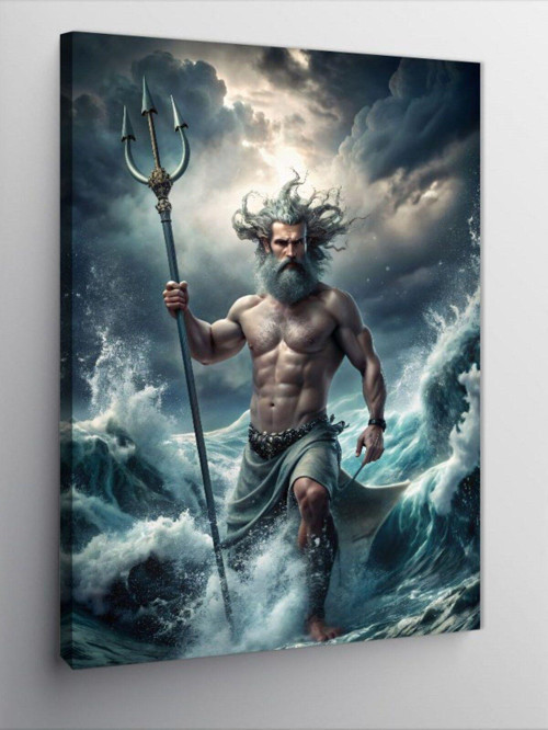 Kanvas Tablo Yunan Tanrısı Poseidon