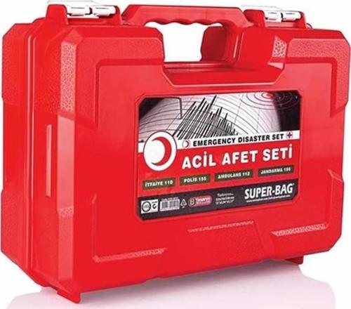 SUPER-BAG ACİL AFET VE DEPREM SETİ VE YÖNETMELİĞE UYGUN İÇİ DOLU 60 PARÇA