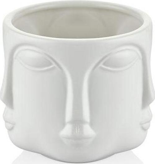 Havelka Suratlı Parlak Beyaz Dekoratif Büyük Boy 11.5x11 cm