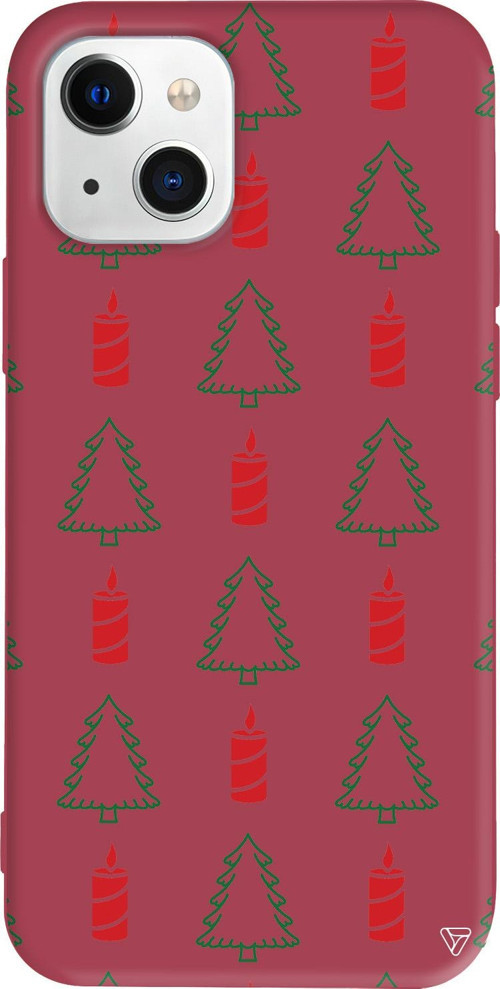 iPhone 15 Plus Uyumlu Bordo Renkli Silikon Pines And Dynamites Telefon Kılıfı