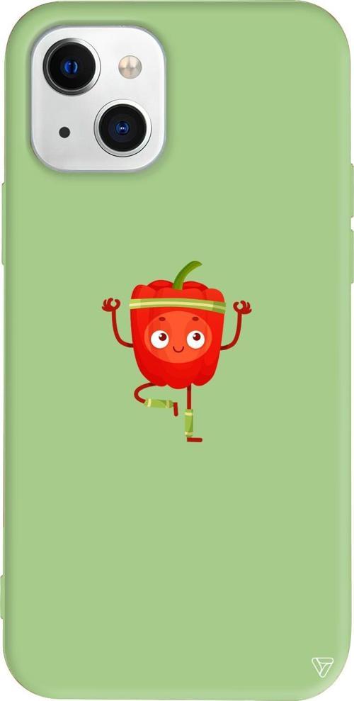 iPhone 15 Plus Uyumlu Açık Yeşil Renkli Silikon Mr. Pepper  Telefon Kılıfı