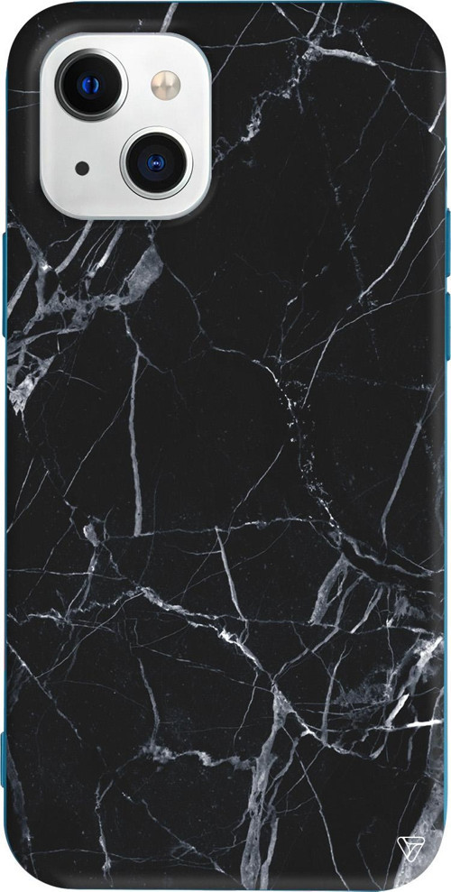 iPhone 15 Plus Uyumlu Lacivert Renkli Silikon Siyah Catlak Telefon Kılıfı