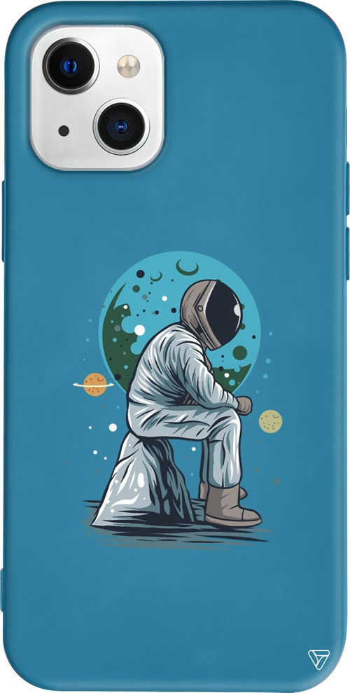 iPhone 15 Plus Uyumlu Lacivert Renkli Silikon Forever Alone Telefon Kılıfı