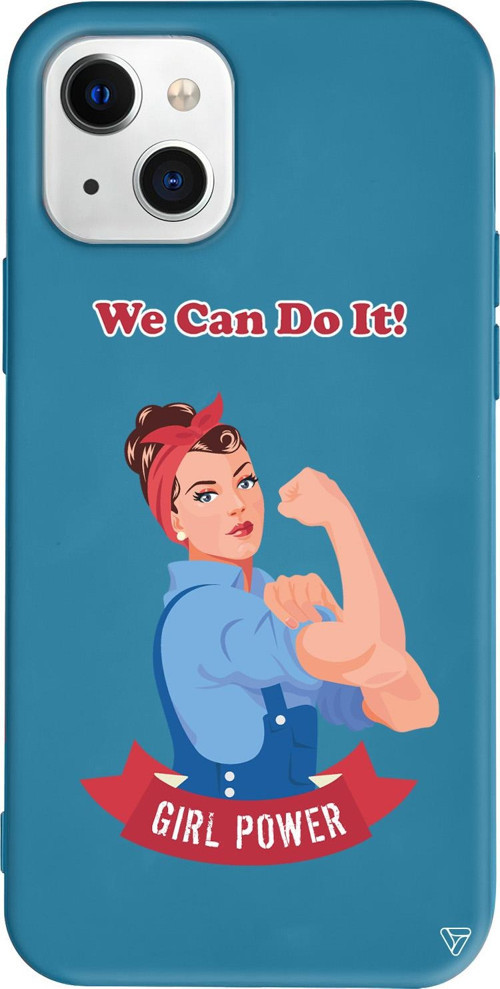 iPhone 15 Plus Uyumlu Lacivert Renkli Silikon We Can Do It! Telefon Kılıfı