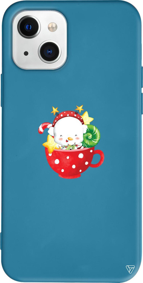 iPhone 15 Plus Uyumlu Lacivert Renkli Silikon A Cup Of Xmas 2 Telefon Kılıfı