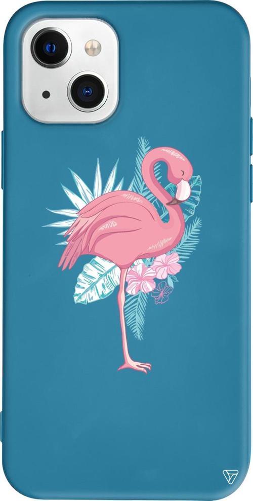 iPhone 15 Plus Uyumlu Lacivert Renkli Silikon Alone Flamingo  Telefon Kılıfı