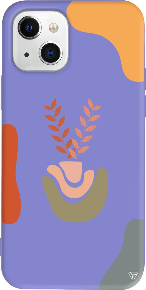 iPhone 15 Plus Uyumlu Lila Renkli Silikon Basic Shape Abstract Koleksiyonu Telefon Kılıfı
