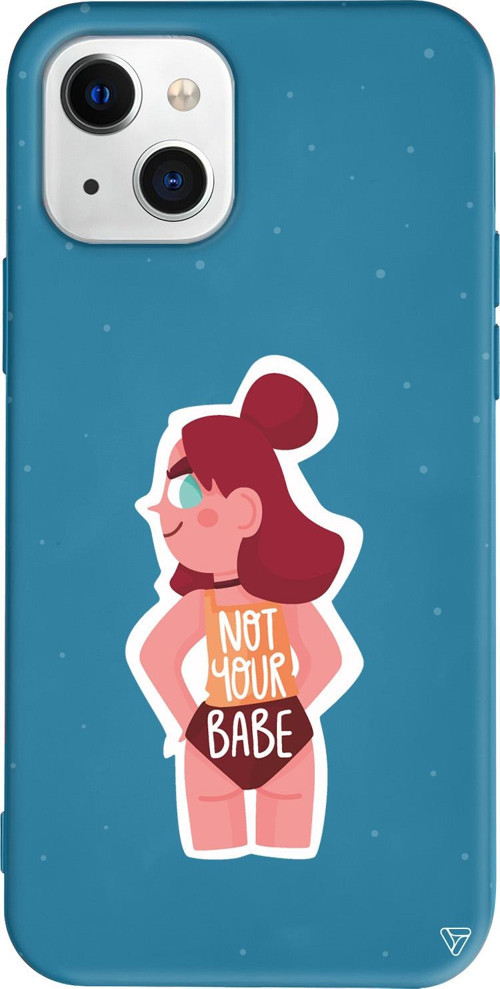 iPhone 15 Plus Uyumlu Lacivert Renkli Silikon Not Your Babe Telefon Kılıfı