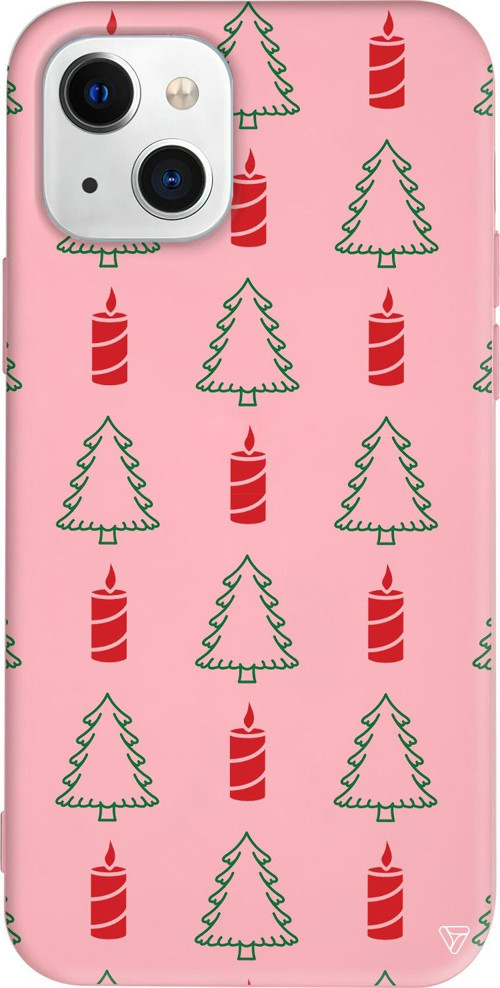 iPhone 15 Plus Uyumlu Pembe Renkli Silikon Pines And Dynamites Telefon Kılıfı
