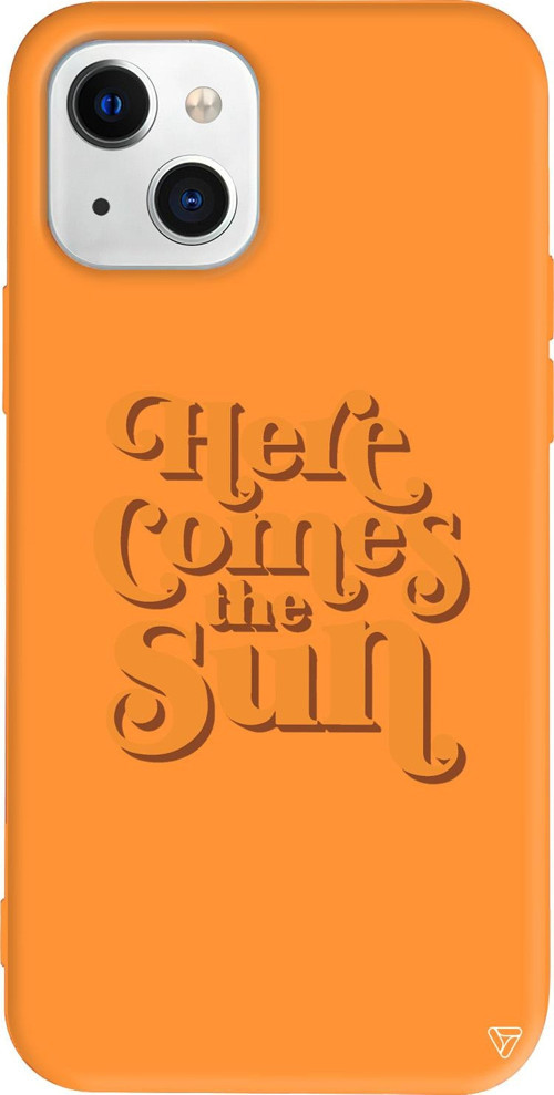 iPhone 15 Plus Uyumlu Turuncu Renkli Silikon Comes the Sun Telefon Kılıfı