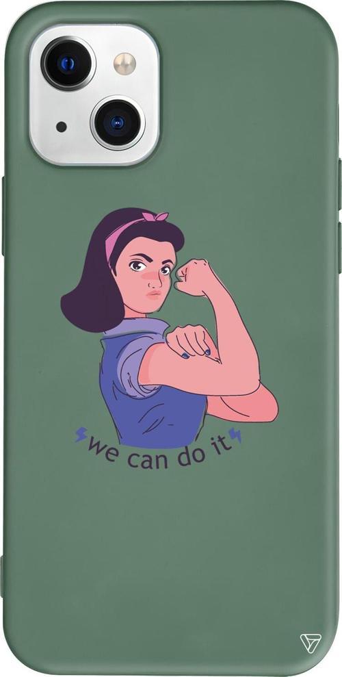 iPhone 15 Plus Uyumlu Yeşil Renkli Silikon We Can Do It! 3  Telefon Kılıfı