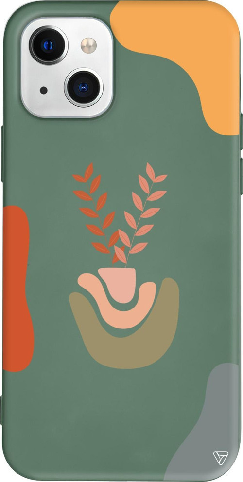 iPhone 15 Plus Uyumlu Yeşil Renkli Silikon Basic Shape Abstract Koleksiyonu Telefon Kılıfı