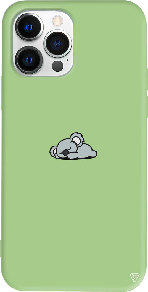 iPhone 15 Pro Max Uyumlu Açık Yeşil Renkli Silikon Koala Telefon Kılıfı