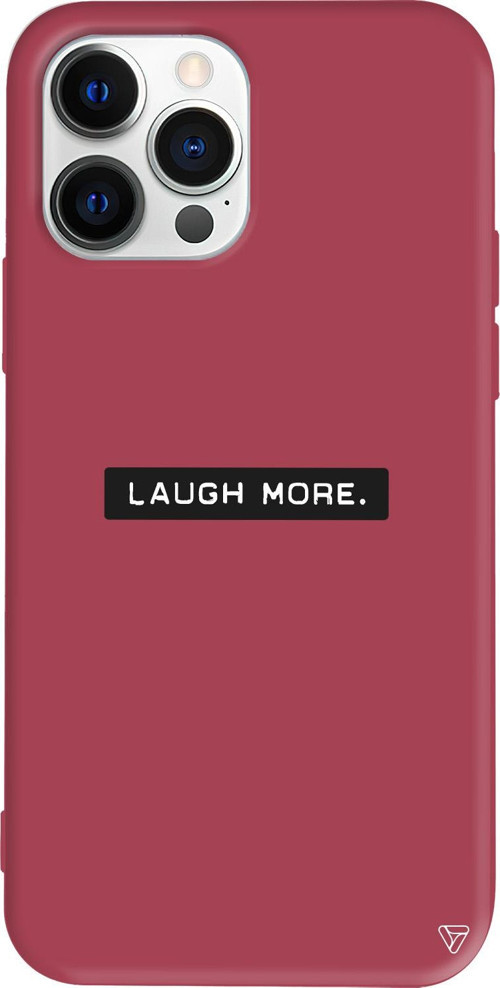 iPhone 15 Pro Max Uyumlu Bordo Renkli Silikon Laugh More Telefon Kılıfı