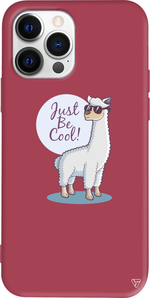 iPhone 15 Pro Max Uyumlu Bordo Renkli Silikon Cool Lama Telefon Kılıfı