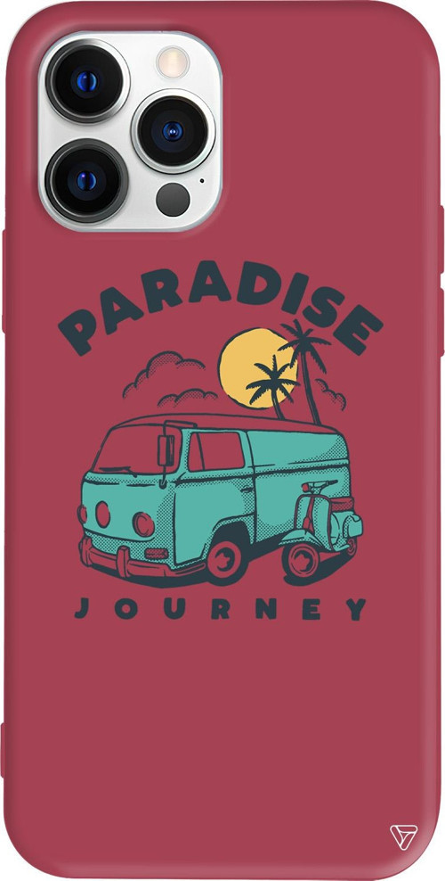 iPhone 15 Pro Max Uyumlu Bordo Renkli Silikon Paradise Telefon Kılıfı