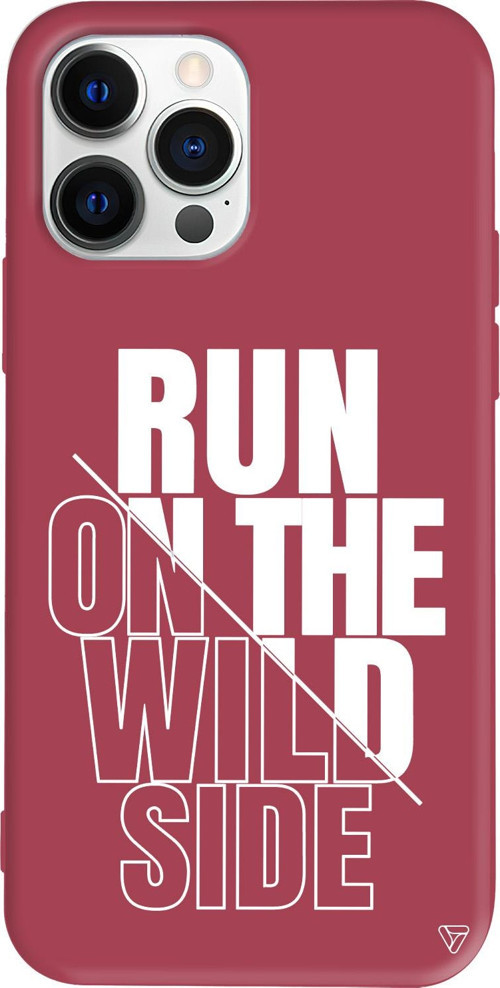 iPhone 15 Pro Max Uyumlu Bordo Renkli Silikon Wild Side Telefon Kılıfı