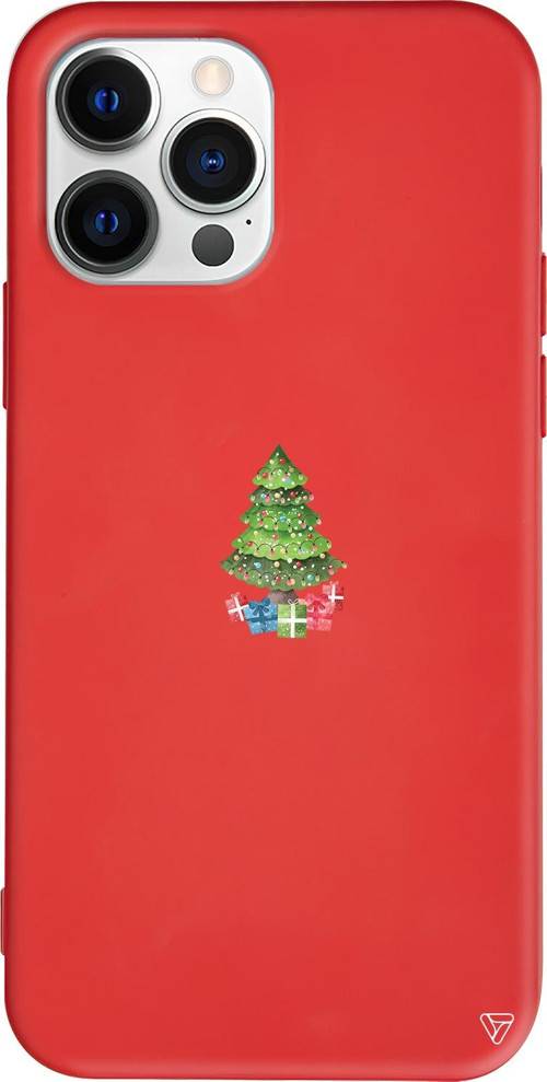 iPhone 15 Pro Max Uyumlu Kırmızı Renkli Silikon Gifty Tree Telefon Kılıfı
