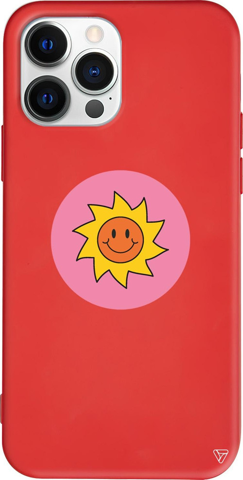 iPhone 15 Pro Max Uyumlu Kırmızı Renkli Silikon Sun Telefon Kılıfı