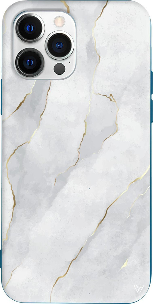 iPhone 15 Pro Max Uyumlu Lacivert Renkli Silikon Soft Mermer Telefon Kılıfı