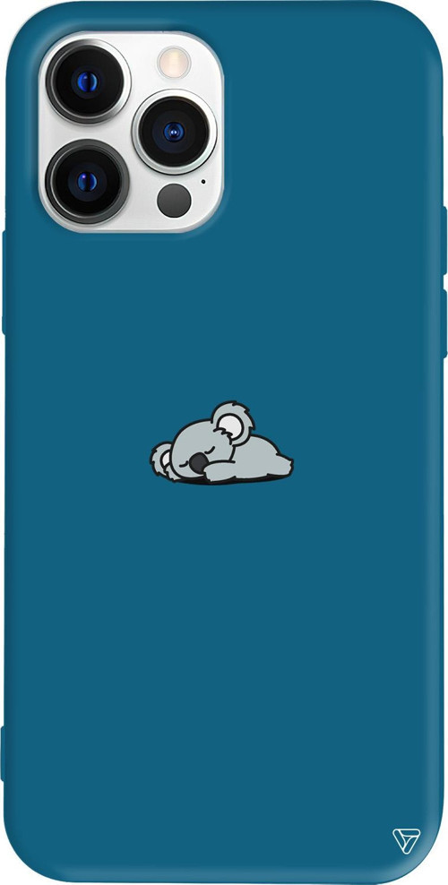 iPhone 15 Pro Max Uyumlu Lacivert Renkli Silikon Koala Telefon Kılıfı