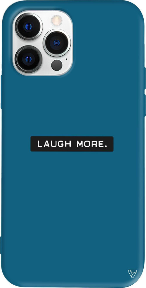 iPhone 15 Pro Max Uyumlu Lacivert Renkli Silikon Laugh More Telefon Kılıfı