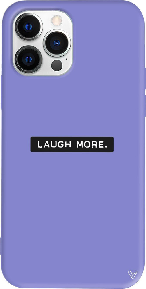 iPhone 15 Pro Max Uyumlu Lila Renkli Silikon Laugh More Telefon Kılıfı