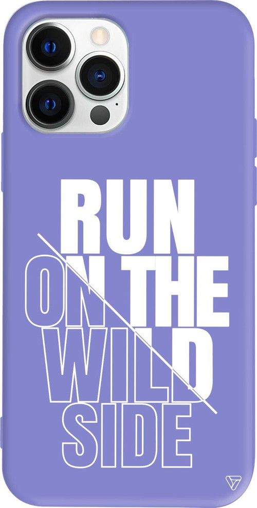 iPhone 15 Pro Max Uyumlu Lila Renkli Silikon Wild Side Telefon Kılıfı