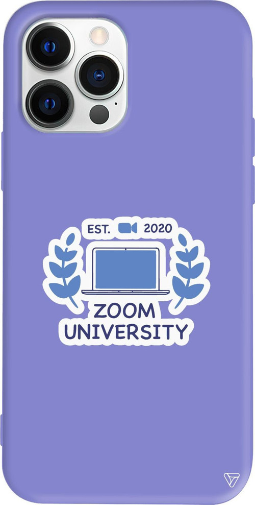 iPhone 15 Pro Max Uyumlu Lila Renkli Silikon Zoom Universitesi Telefon Kılıfı