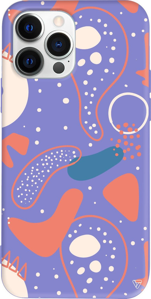 iPhone 15 Pro Max Uyumlu Lila Renkli Silikon Abstract Koleksiyonu Bubble Telefon Kılıfı