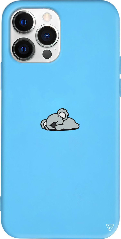 iPhone 15 Pro Max Uyumlu Mavi Renkli Silikon Koala Telefon Kılıfı