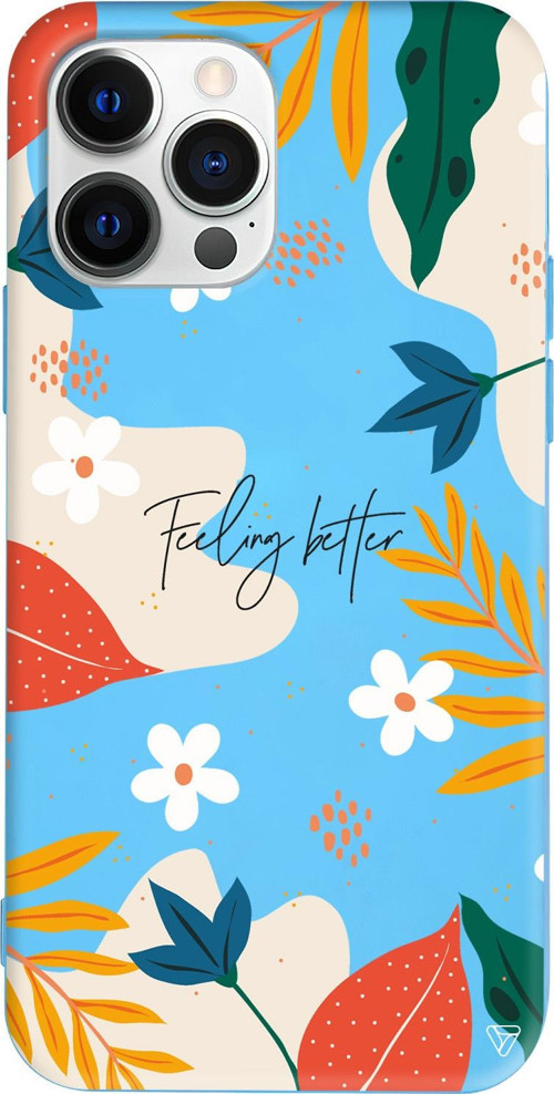 iPhone 15 Pro Max Uyumlu Mavi Renkli Silikon Feeling Better Telefon Kılıfı