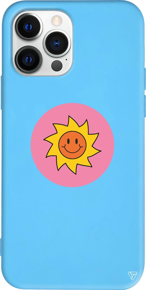 iPhone 15 Pro Max Uyumlu Mavi Renkli Silikon Sun Telefon Kılıfı