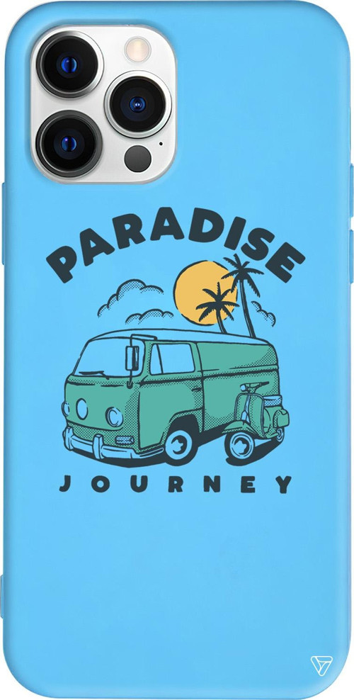 iPhone 15 Pro Max Uyumlu Mavi Renkli Silikon Paradise Telefon Kılıfı