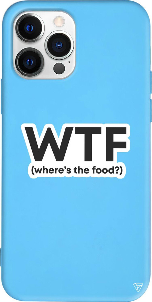 iPhone 15 Pro Max Uyumlu Mavi Renkli Silikon WTF Telefon Kılıfı