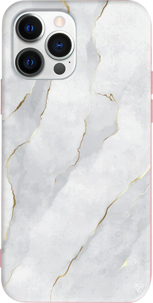 iPhone 15 Pro Max Uyumlu Pembe Renkli Silikon Soft Mermer Telefon Kılıfı