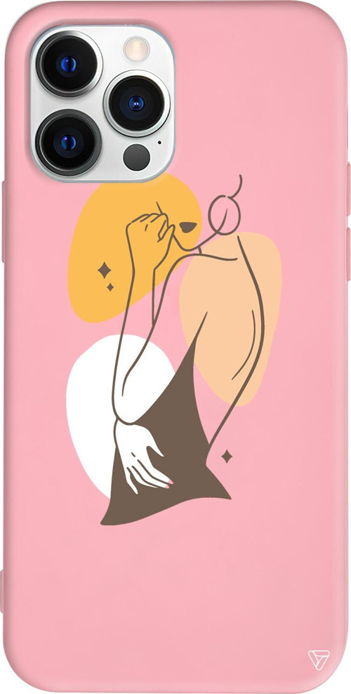 iPhone 15 Pro Max Uyumlu Pembe Renkli Silikon Olivia Telefon Kılıfı