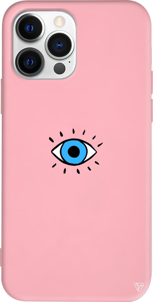 iPhone 15 Pro Max Uyumlu Pembe Renkli Silikon One Eye Telefon Kılıfı