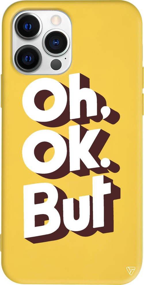iPhone 15 Pro Max Uyumlu Sarı Renkli Silikon OH. OK. Telefon Kılıfı