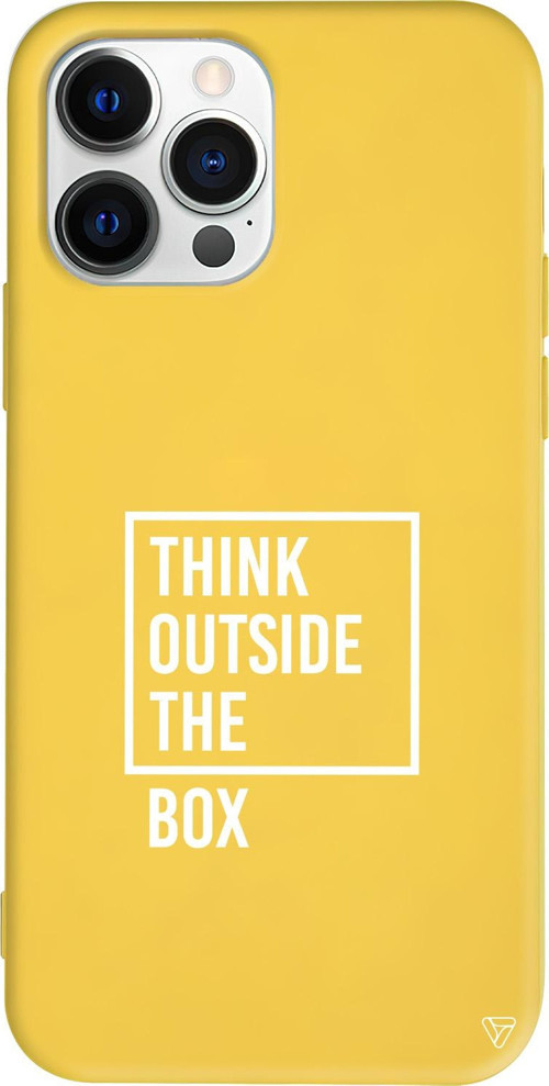 iPhone 15 Pro Max Uyumlu Sarı Renkli Silikon Outside Box 2 Telefon Kılıfı