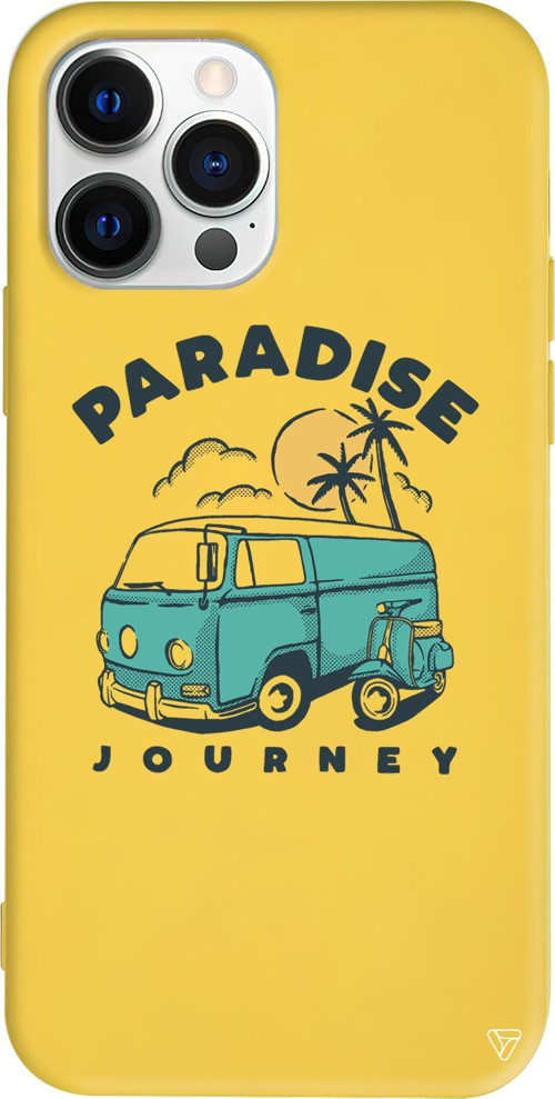 iPhone 15 Pro Max Uyumlu Sarı Renkli Silikon Paradise Telefon Kılıfı