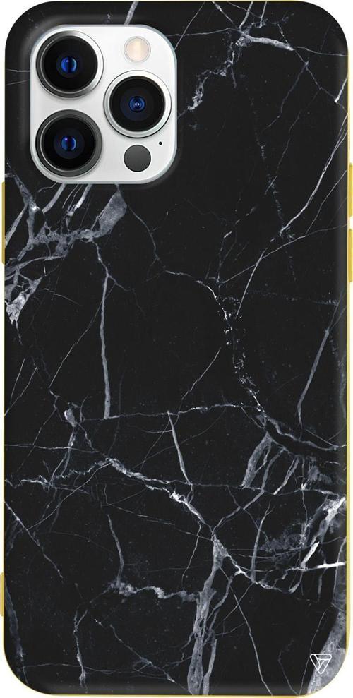 iPhone 15 Pro Max Uyumlu Sarı Renkli Silikon  Siyah Catlak Telefon Kılıfı