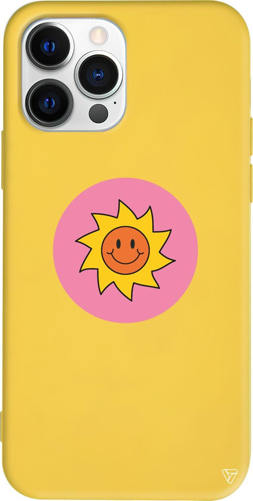 iPhone 15 Pro Max Uyumlu Sarı Renkli Silikon Sun Telefon Kılıfı