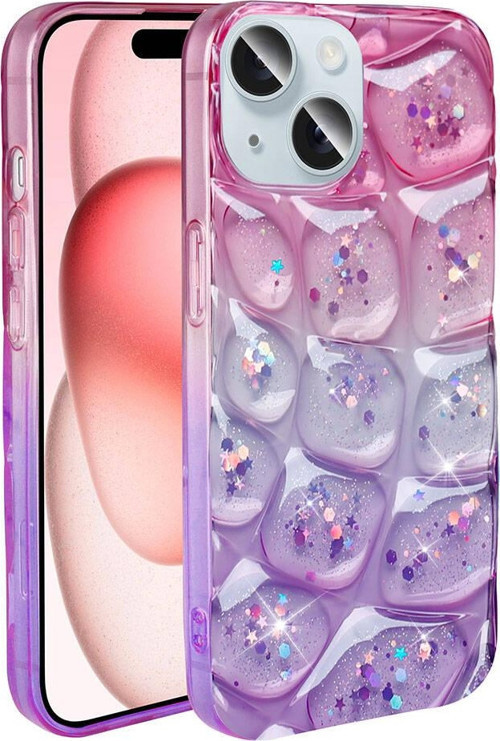 Apple iPhone 15 Kılıf Simli 3D Desenli Zore Hacar Kapak