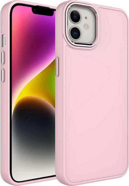 Apple iPhone 12 Kılıf Metal Çerçeve ve Buton Tasarımlı Silikon Zore Luna Kapak