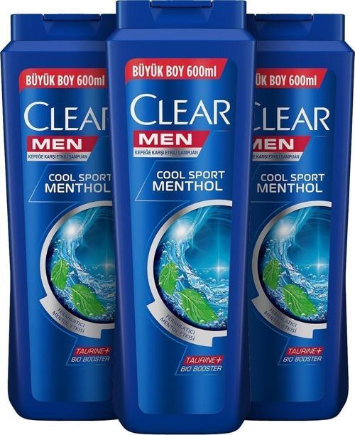 Men Cool Sport Menthol Şampuan 600 ML x 3